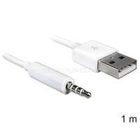DELOCK 83182 USB-A apa > sztereó jack 3.5 mm apa 4 pin iPod Shuffle 1 m kábel (DL83182)