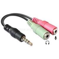 DELOCK 3.5mm 4pin Stereo male > 2x 3.5mm 3pin Stereo female átalakító (65344)