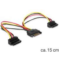 DELOCK Cable Power SATA 15pin > 2x SATA HDD - angled (DL60128)