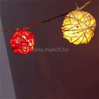 IRIS Gömb alakú fonott/rattan/4m/fehér/20db LED-es/3xAA elemes fénydekoráció (IRIS_101-01)