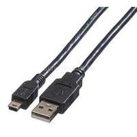 ROLINE kábel USB A - mini 5 PIN 1.8m, Összekötő (11.02.8719)