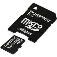 TRANSCEND MicroSDHC memóriakártya 8GB, Class10 + adapter (TS8GUSDHC10)