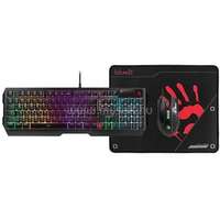 A4-TECH Bloody B1700 gamer vezetékes billentyűzet + egér + egérpad csomag angol lokalizáció (fekete) (A4TKLA47265)