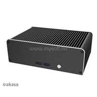 AKASA Newton CTN Compact Ali fanless for NUC 11 Pro Core i3 A-NUC75-M1B Fekete (Táp nélküli) ház (A-NUC75-M1B)