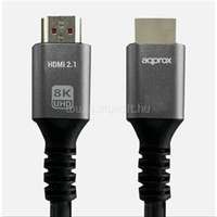 APPROX Kábel - HDMI 2.1 kábel apa/apa 1m (UHD 8K, 4K, FHD, aranyozott, HDR10, HDCP 2.2, Dolby TrueHD, ARC) (APPC62)