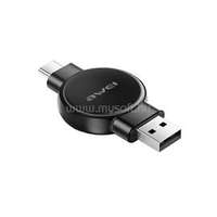 AWEI asztali töltő USB+Type-C (2.5W, wireless, mágneses, Samsung Watch töltő/Apple Watch töltő) FEKETE (AWEI_W26)