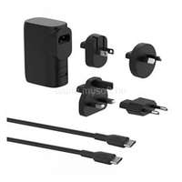 BELKIN BOOST CHARGE HYBRID utazó töltő USB+Type-C aljzat (25W, beépített 5000mAh akku, EU, UK, US, AU) FEKETE (BPZ003BT1MBK-B6)