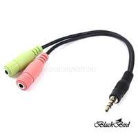 BLACKBIRD Átalakító Headset Stereo jack 1x 3.5mm 4 pin male to 2x 3.5mm 3 pin female (OMTP) (BH1249)