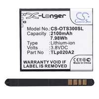CAMERON SINO Li-Ion akku (3.8V/2100mAh, Alcatel TLi020A1 kompatibilis) FEKETE (CS-OTS300SL)