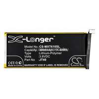 CAMERON SINO Li-Polymer akku (3.8V/3000mAh, Motorola JT40 kompatibilis) FEKETE (CS-MXT610SL)
