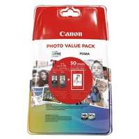 CANON Patron PG-540L BK/ CL-541XL Color Fekete/Színes multipakk (1x11ml/1x15ml) + Fotópapír (5224B007)