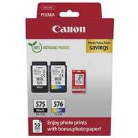 CANON Patron PG-575/CL-576 Fekete/Színes multipakk (100 oldal/ 400 oldal) + Fotópapír (5438C004)
