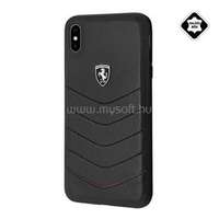 CG MOBILE FERRARI Scuderia műanyag telefonvédő (valódi bőr hátlap) FEKETE (FEHQUHCI64BK)
