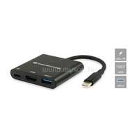 CONCEPTRONIC Notebook Dokkoló - DONN01B (Bemenet: USB-C, Kimenet: HDMI+USB-C PD:60W+USB-A 3.0, fekete) (DONN01B)
