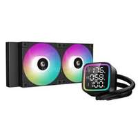 DEEPCOOL LD240 CPU vízhűtés (max 21dB; max. 122,39 m3/h; 2x12cm, LED kijelző, fekete) (DEEPCOOL_R-LD240-BKMSN-G-1)
