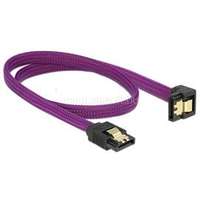 DELOCK 83696 SATA 6 Gb/s 50 cm lefele / egyenes metál lila Premium összekötő kábel (DL83696)