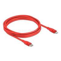 DELOCK 86635 2m USB-C - Lightning iPhone/iPad/iPod kompatibilis piros MFi adat- és töltőkábel (DL86635)