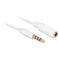 DELOCK audió toldó kábel, 4 pol.3.5mm sztereó jack dugó/aljzat csatlakozókkal, Iphonehoz (fehér) (DL84717)