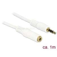 DELOCK Kábel - 84480 (3,5 mm Jack Hosszabbító kábel, apa/anya, iPhone 4 pin, fehér, 1m) (DL84480)