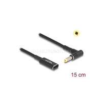 DELOCK Laptop töltőkábel adapterkábel USB Type-C anya - HP 4,8 x 1,7 mm apa 90° fokban hajlított 15 cm (DL60033)