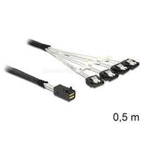 DELOCK Mini SAS HD x 4 SFF 8643 apa > 4 x SATA 7 Pin anya kábel, 0,5 m (DL83392)