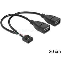DELOCK USB 2.0 A típus, 2 x anya - pin fejes kábel (DL83292)