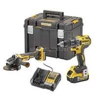 DEWALT Készlet, 18V, ütvefúró és sarokcsiszoló, TSTAK koffer (DCK2020P2T-QW)