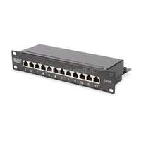 DIGITUS CAT6 12port asztali fekete árnyékolt patch panel (DIGITUS_DN-91612S)