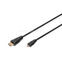 DIGITUS High Speed UHD 4K 3D 30Hz aranyozott Ethernet HDMI 1.4 - type D Micro USB kábel 1m (DIGITUS_AK-330115-010-S)