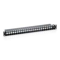 EQUIP Keystone Patch Panel - 769124 (24 port, Cat6, 1U, árnyékolatlan, fekete) (EQUIP_769224)