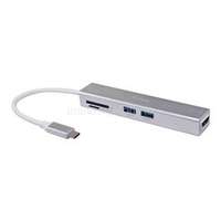 EQUIP Notebook dokkoló - 133480 (Bemenet: USB-C, Kimenet: HDMI/USB3.2 Gen1/TF/MicroSD) (EQUIP_133480)