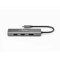 EQUIP Notebook dokkoló - 133485 (Bemenet: USB-C, Kimenet: HDMI/DisplayPort/VGA/USB2.0) (EQUIP_133485)