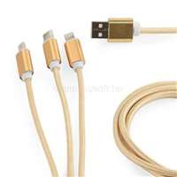 GEMBIRD CC-USB2-AM31-1M-G USB charging combo 3-in-1 cable gold 1m (CC-USB2-AM31-1M-G)