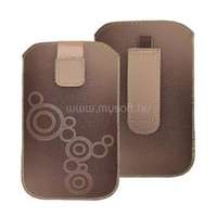 GIGAPACK DEKOCASE 2 tok álló (univerzális, kör, kihúzható tépőzár, övre fűzhető, 3.7" méret) BARNA (GP-42537)