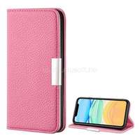 GIGAPACK Tok álló, bőr hatású (FLIP, oldalra nyíló, asztali tartó, mágneses, elegáns fémcsat, prémium) RÓZSASZÍN (GP-101227)