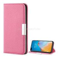 GIGAPACK Tok álló, bőr hatású (FLIP, oldalra nyíló, asztali tartó, mágneses, elegáns fémcsat, prémium) RÓZSASZÍN (GP-101238)