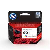 HP 651 Eredeti színes Advantage tintapatron (300 oldal) (C2P11AE)