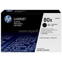 HP 80X Eredeti fekete LaserJet multipakk tonerkazetták (2x6900 oldal) (CF280XD)