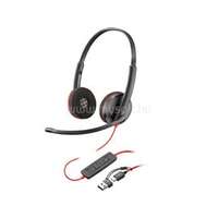 HP Poly Blackwire 3220 sztereó USB-C headset + USB-C/USB-A-adapter (8X228AA)