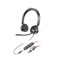 HP Poly Blackwire 3325 sztereó USB-C headset + 3,5 mm-es csatlakozó + USB-C/USB-A adapter (8X221AA)
