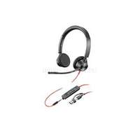 HP Poly Blackwire 3325 sztereó USB-C headset Microsoft Teams-tanúsítvánnyal + 3,5 mm-es csatlakozó + USB-C/USB-A adapter (8X222AA)