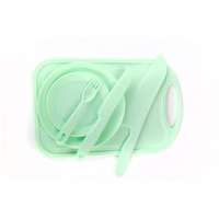 IRIS KT-187 gyermek evőeszköz készlet (nagy tányér, kis tányér, nagy kés, kés, villa, vágódeszka) (IRIS_KT-187)