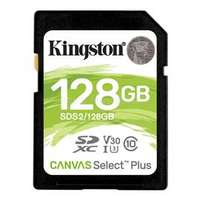 KINGSTON Canvas Select Plus SDXC 128GB Class 10, UHS-I U3 V30 memóriakártya (SDS2/128GB)
