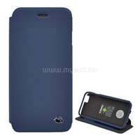 KRUSELL FLIPCase MALMÖ, műanyag telefonvédő (oldalra nyíló bőr hatású FLIP, asztali tartó, bankkáryta tartó) SÖTÉTKÉK (KRUSELL_75900)