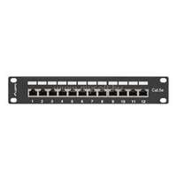 LANBERG PPF5-9012-B 10"/1U 12port Cat5e FTP árnyékolt fekete patch panel (PPF5-9012-B)