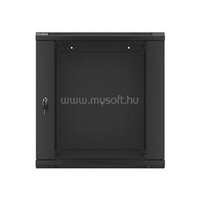 LANBERG WF01-6612-10B 19" 12U SZÉL:600mm MÉLY:600mm MAG:640mm üvegajtós fekete fali rack szekrény (WF01-6612-10B)
