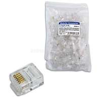 LOGILINK RJ12 elemes csatlakozódugasz, árnyékolatlan 100db (LOGILINK_MP0019)