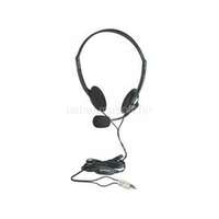 MANHATTAN Fejhallgató - Sztereó fejhallgató mikrofonnal, hangerőszabályzó, fekete (MANHATTAN_164429)