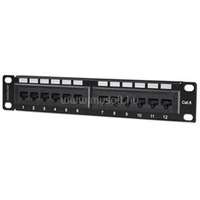 MANHATTAN Patch panel - CAT6 UTP árnyékolatlan patch panel, 12 portos, 10" 1U, Fekete (MANHATTAN_720748)