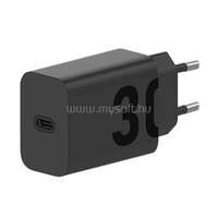 MOTOROLA hálózati töltő Type-C aljzat (30W, PD gyorstöltő) FEKETE (MC-309)